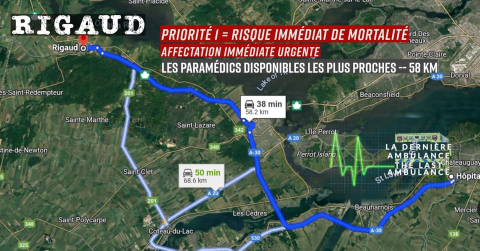 Response delay : Rigaud (Montérégie Ouest)
